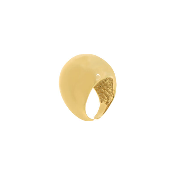 Universal size ball ring with 18k gold plated gloss finish.