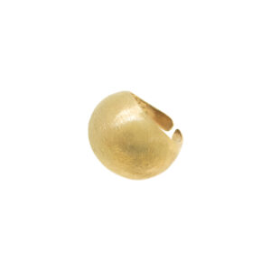 Universal size ball ring with 18k gold plated matte finish.