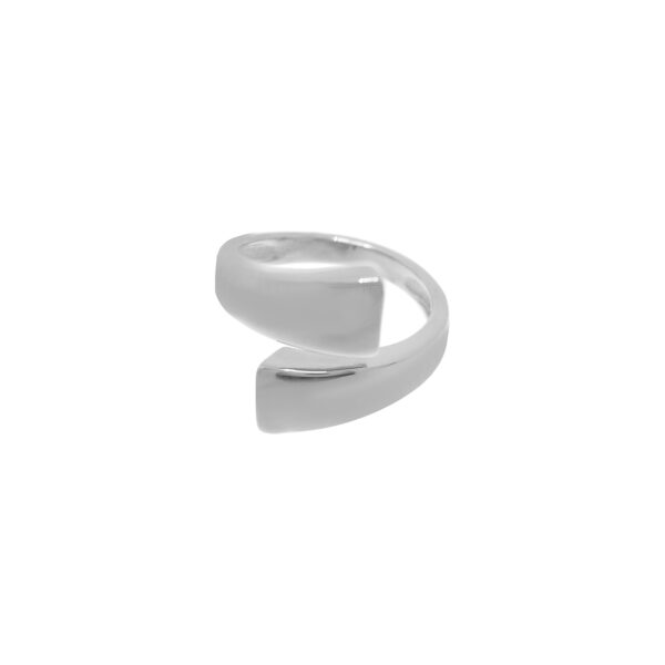Anillo cruzado talla universal brillo con rodio