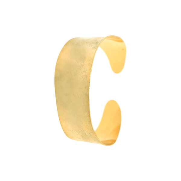 Pulsera abierta ondulada mate chapado oro 18ktes.