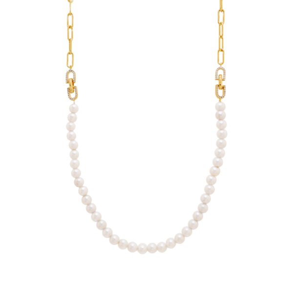 Collar con madreperla cierre con circonitas