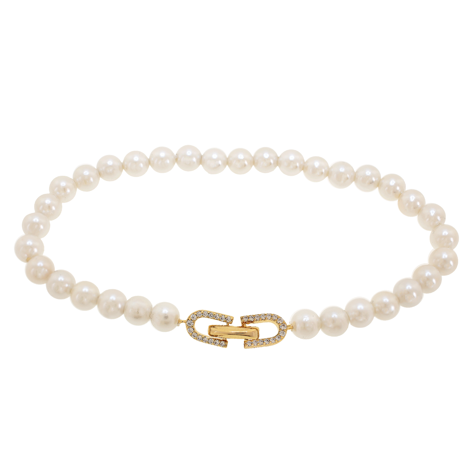 Pulsera con madreperla y cierre con circonitas