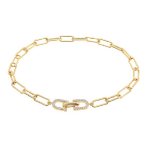 Pulsera con cadena cierre con circonitas