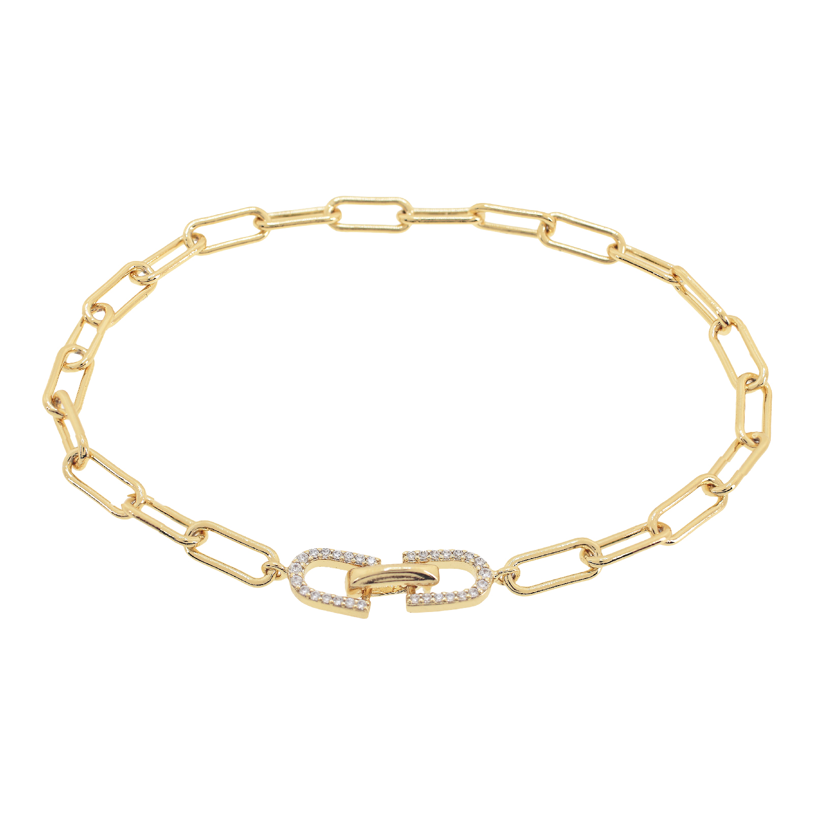 Pulsera con cadena cierre con circonitas