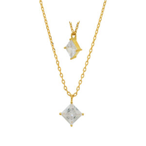 Collar con cristal cuadrado