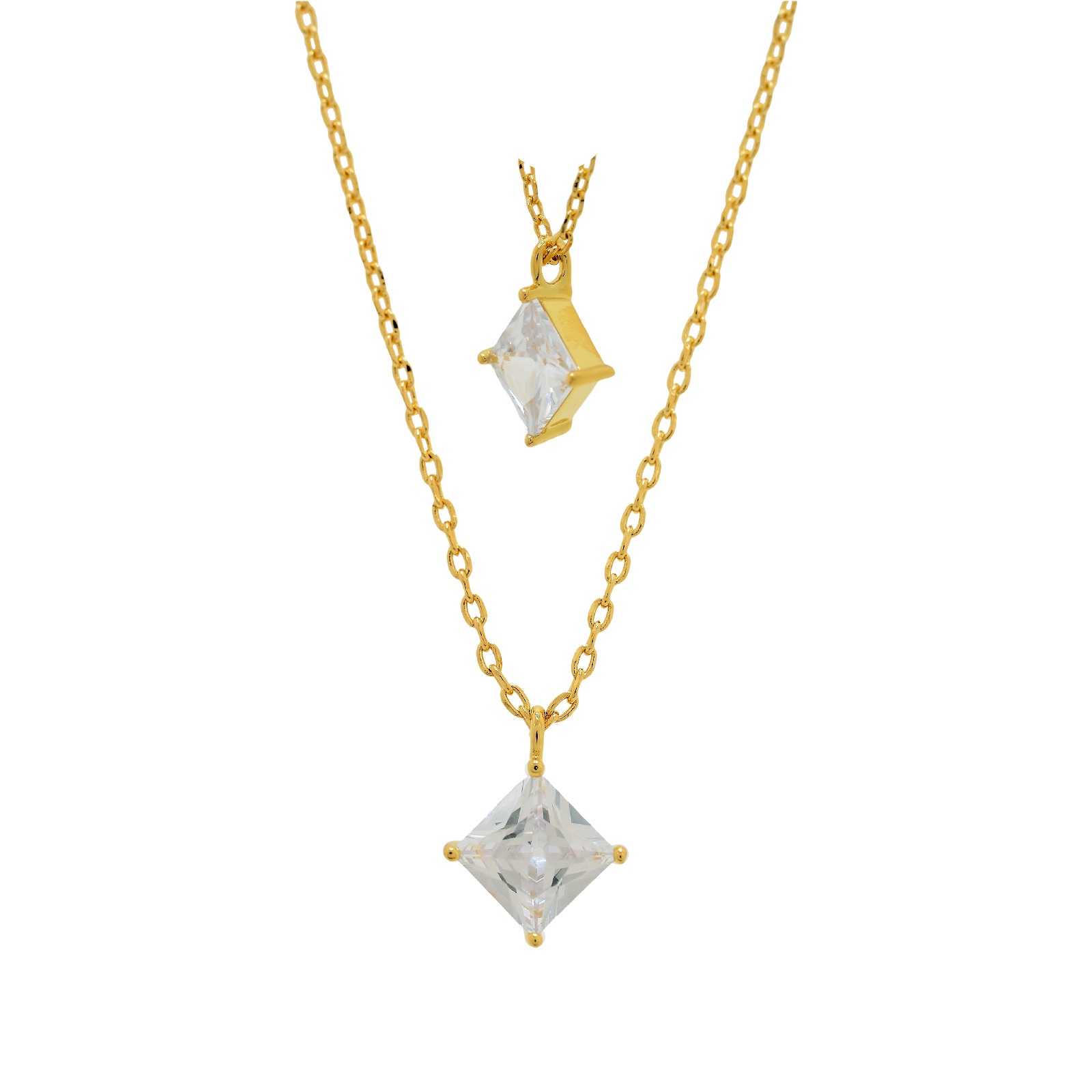 Collar con cristal cuadrado