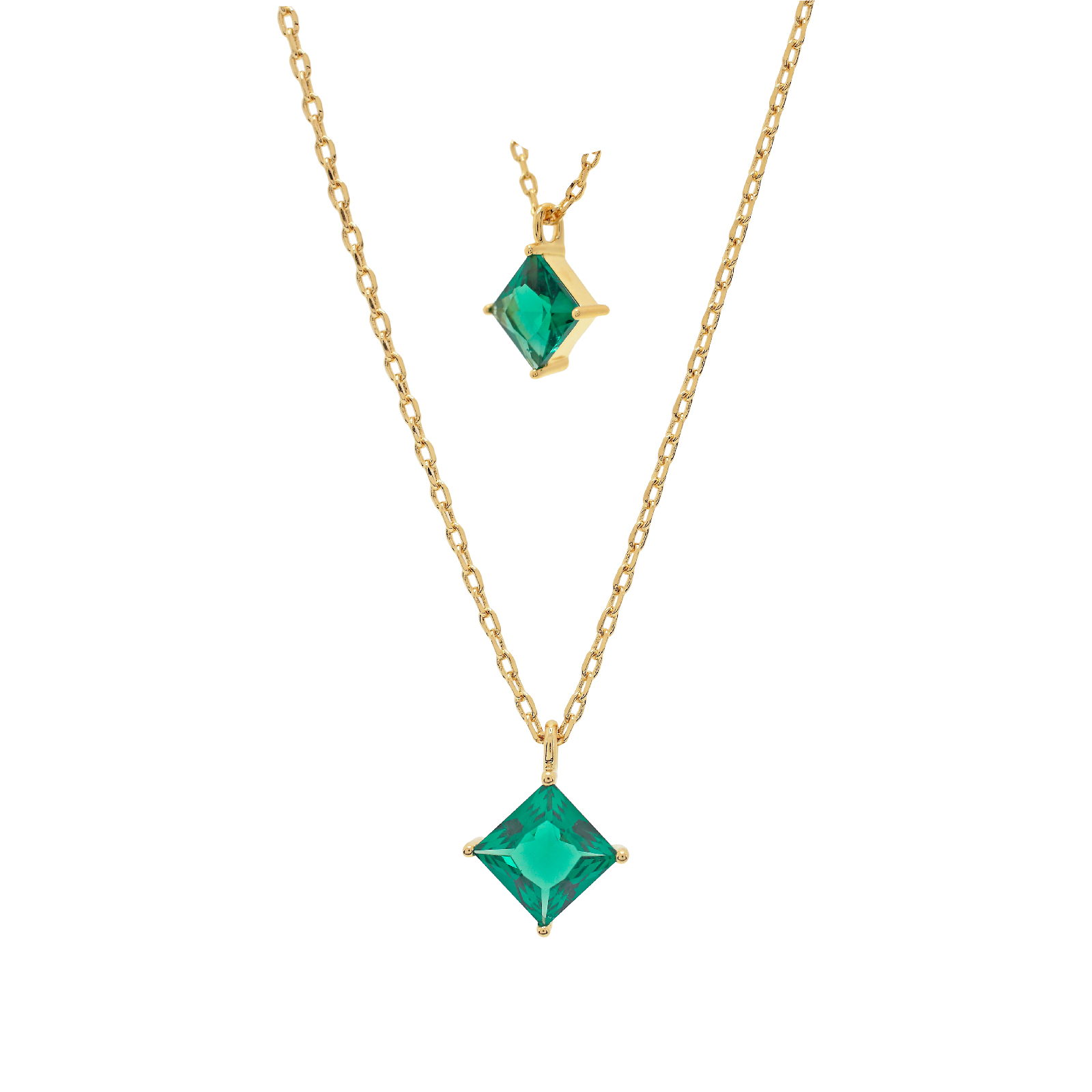 Collar con cristal cuadrado