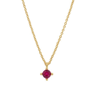Collar con circonita redonda