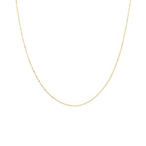 COLLAR DORADO LARGO 90-97 CM CON BOLITAS PLATA DE PRIMERA L