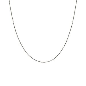 Collar negro largo de plata de primera ley 90-97cm