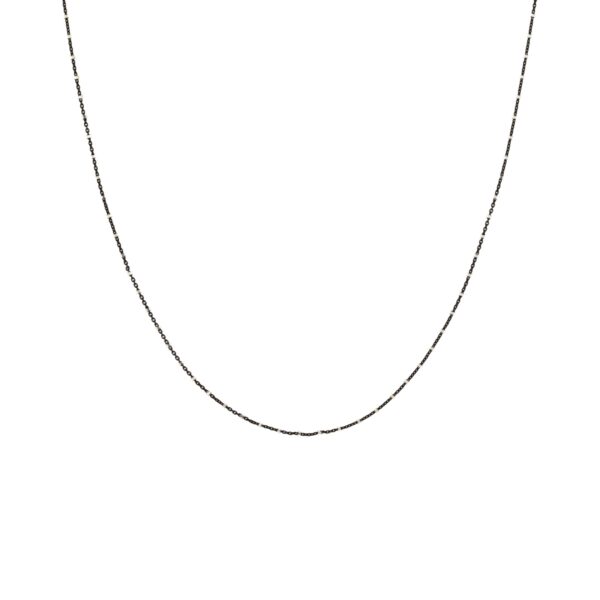 Collar negro largo de plata de primera ley 90-97cm