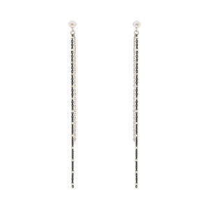 LONG SILVER EARRING WITH PRIME SILVER BALL CHAIN