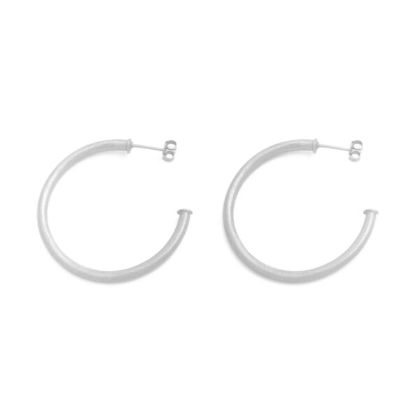 MATT RHODIUM PLATED RING 38 MM