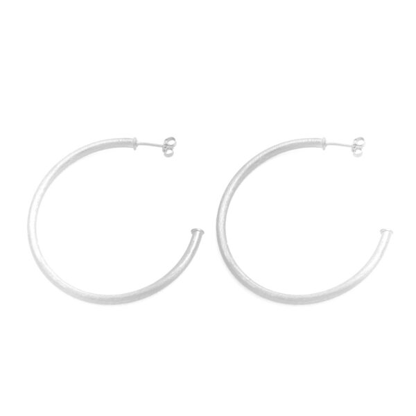 MATT RHODIUM PLATED RING 50 MM
