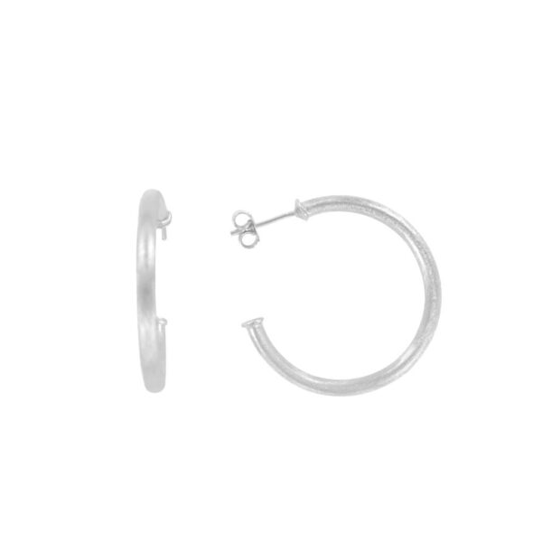 MATT RHODIUM PLATED RING 30 MM